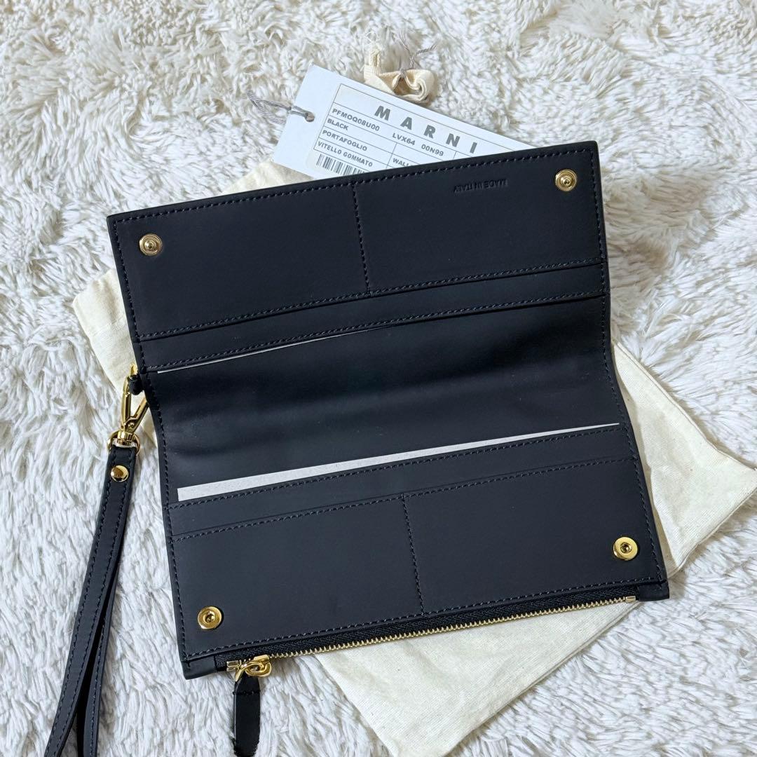 ⭐️新品未使用⭐️　MARNI　マルニ　長財布　ダブルスナップ　二つ折り　金金具