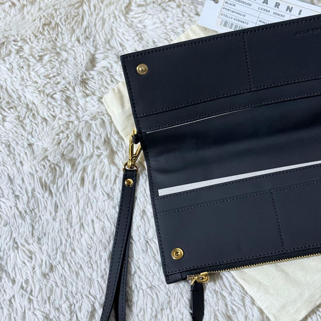⭐️新品未使用⭐️　MARNI　マルニ　長財布　ダブルスナップ　二つ折り　金金具