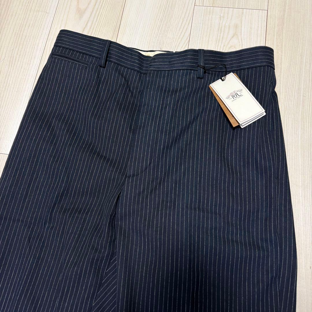 新品未使用　RRL スラックス　ストライプ　イタリア製　インディゴ　W34