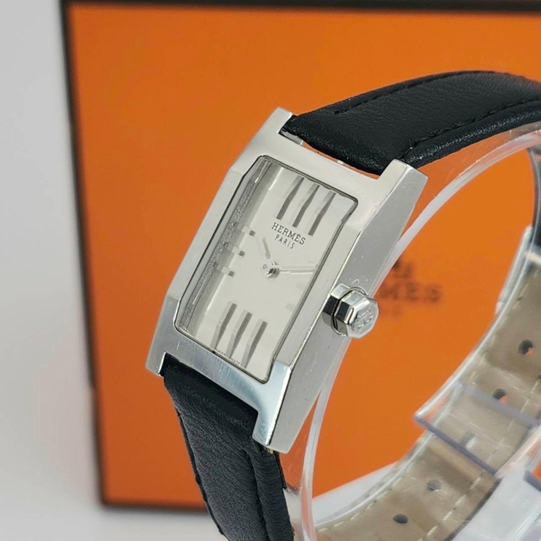 新品ベルト✨　エルメス　タンデム　カットガラス　白文字盤　クォーツ 付属品有り