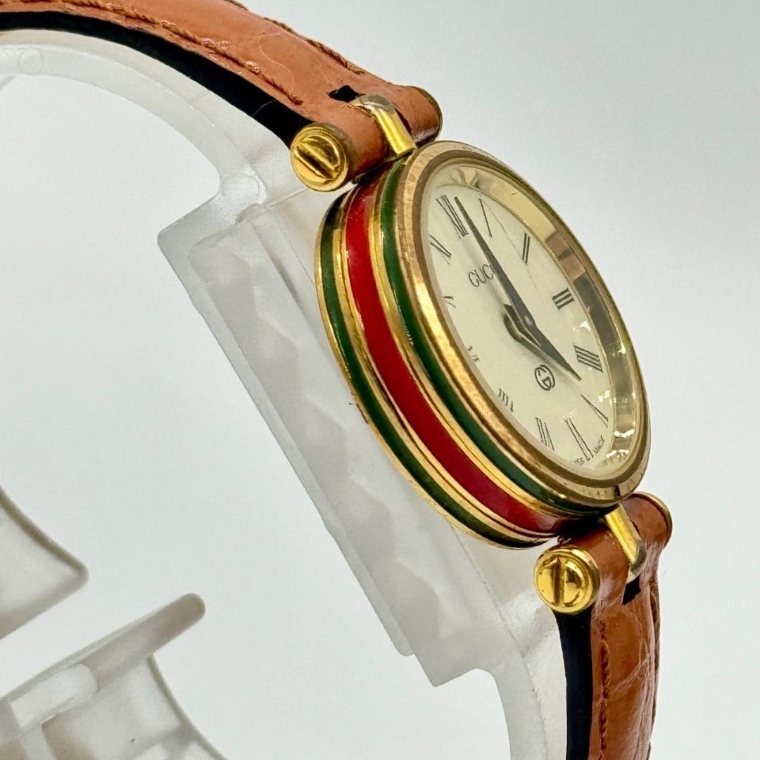 稼働品 GUCCI グッチ 腕時計 シェリーライン アイボリー文字盤 箱付き