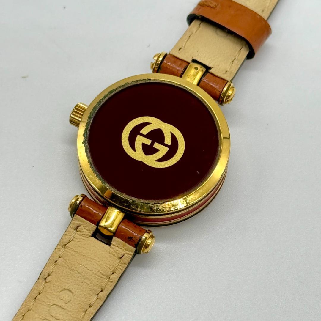 稼働品 GUCCI グッチ 腕時計 シェリーライン アイボリー文字盤 箱付き