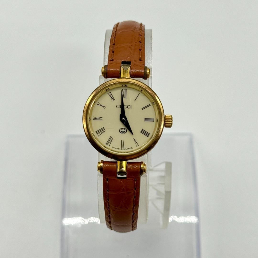 稼働品 GUCCI グッチ 腕時計 シェリーライン アイボリー文字盤 箱付き