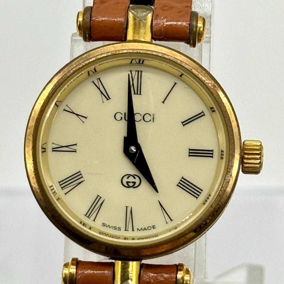 稼働品 GUCCI グッチ 腕時計 シェリーライン アイボリー文字盤 箱付き