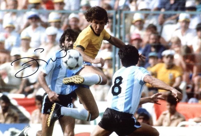 1982 スペインワールドカップ　ジーコ　 ブラジル代表　　直筆サイン入りフォト