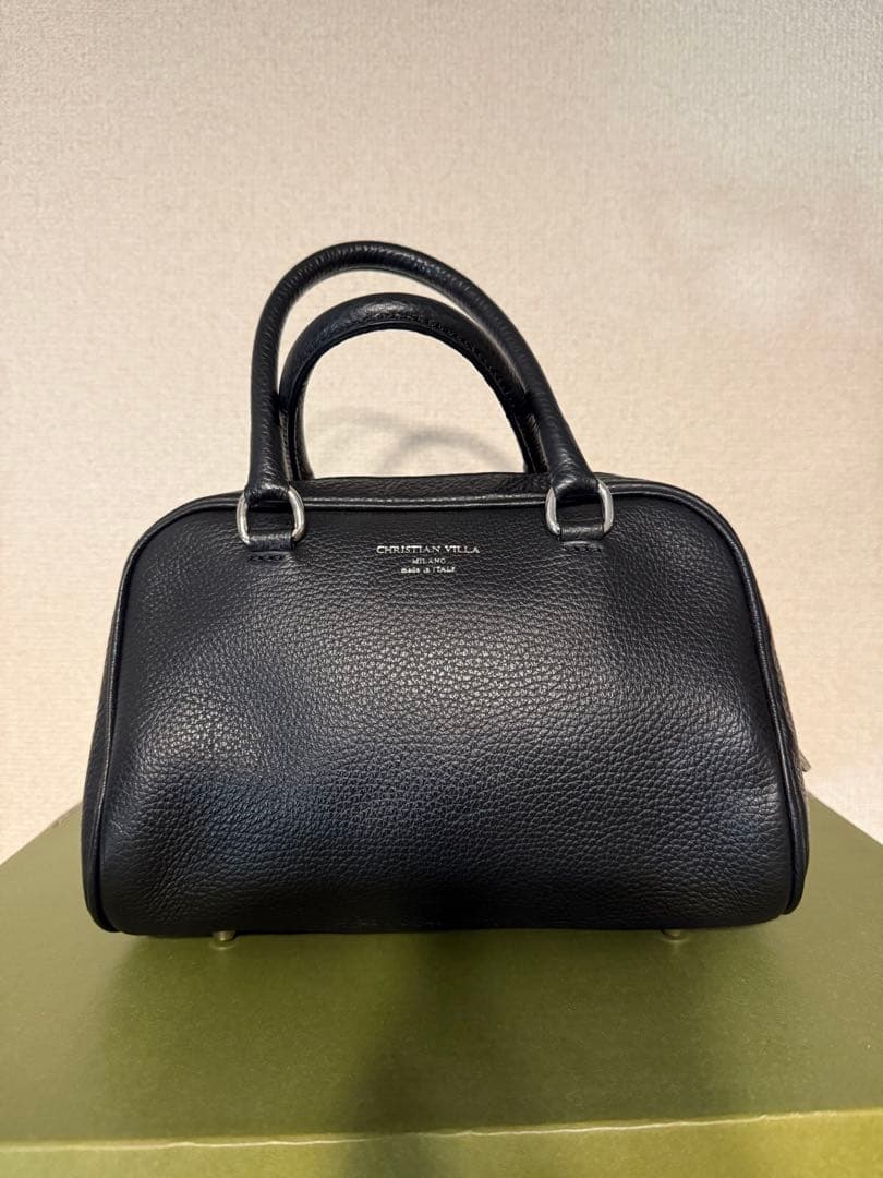 CHRISTIAN VILLA ブラック ミニボストンバッグ