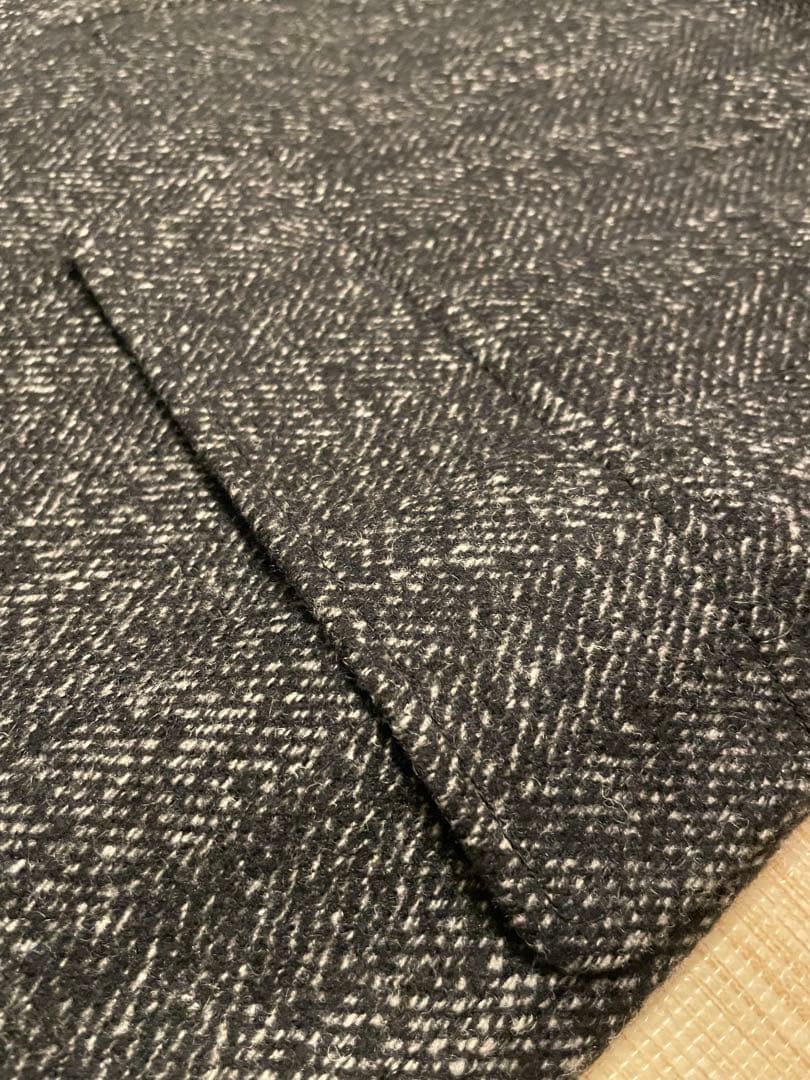 【美品】TRUSSARDI 伊 ヘリンボーン ウールブレンド チェスターコート