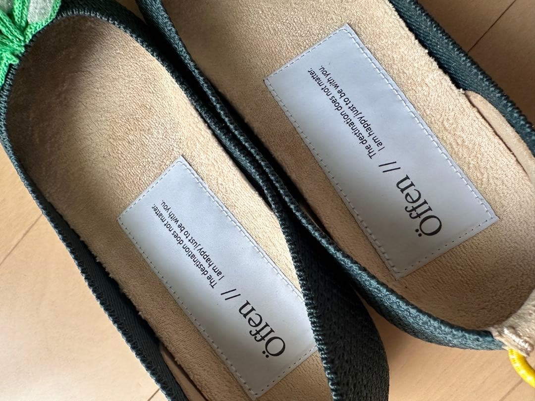 靴 pointed-CURLS / GREEN & LIGHT GREEN