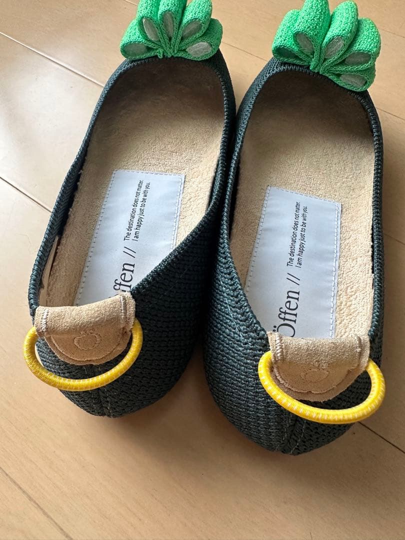 靴 pointed-CURLS / GREEN & LIGHT GREEN