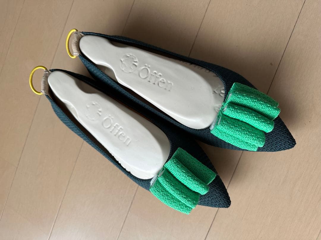 靴 pointed-CURLS / GREEN & LIGHT GREEN