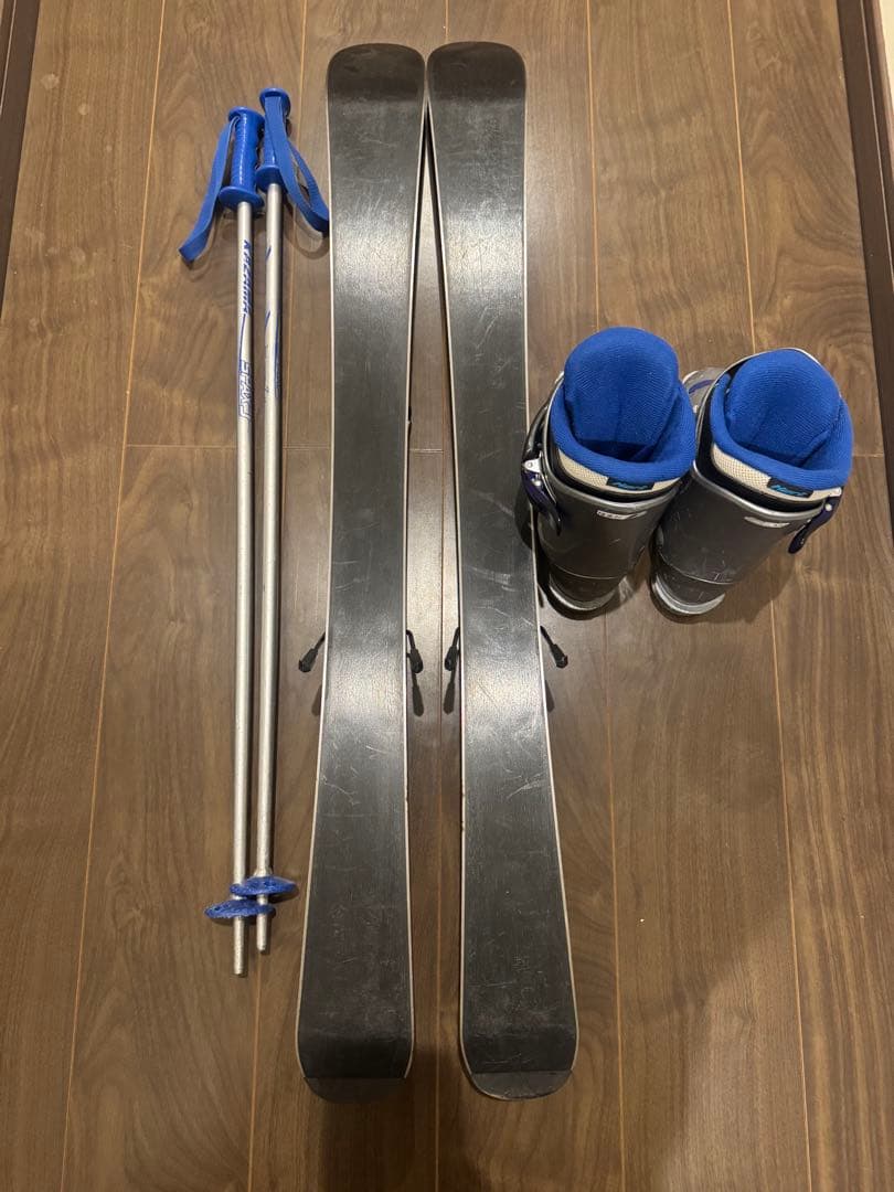 ■■送料無料■KAZAMA■子供用スキー4点セット■板100/靴20■WAX■■