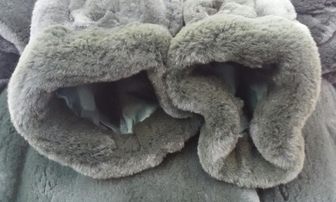 MG　Sable　毛皮　染めコート　ヌートリア？　ダークグリーン 　ハーフコート