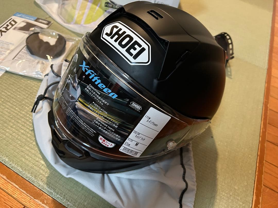 shoei x-fifteen・マットブラック、Mサイズ・オプション付き