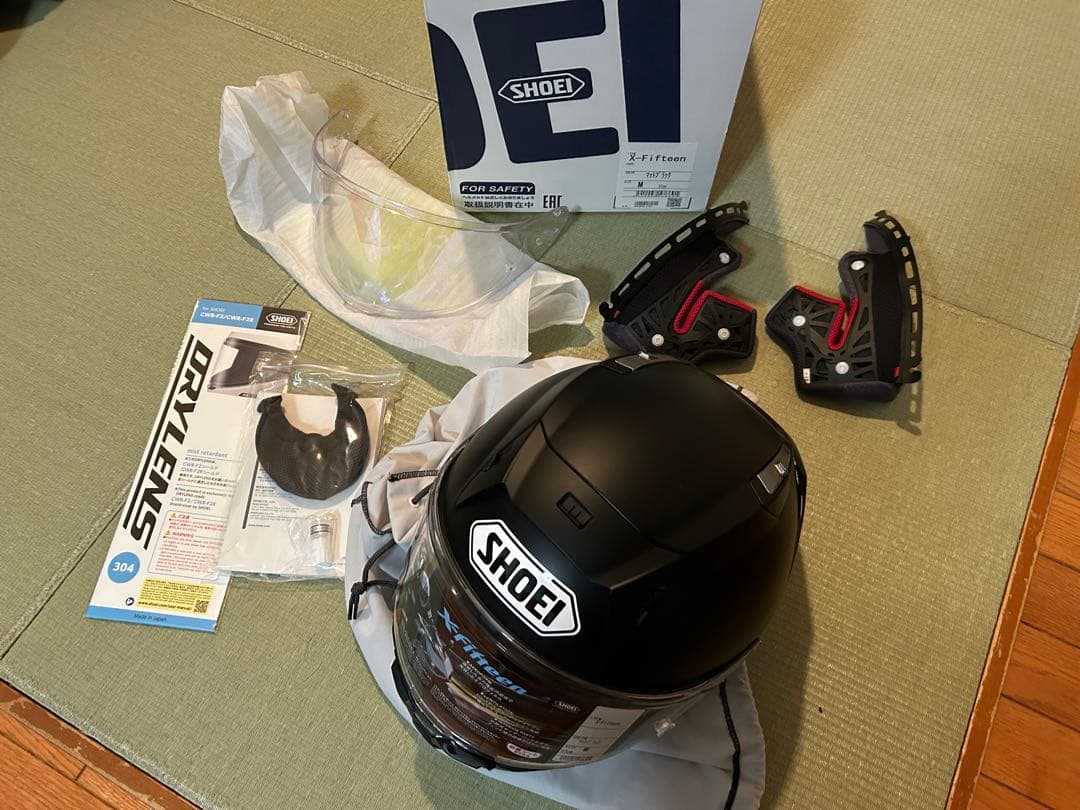 shoei x-fifteen・マットブラック、Mサイズ・オプション付き