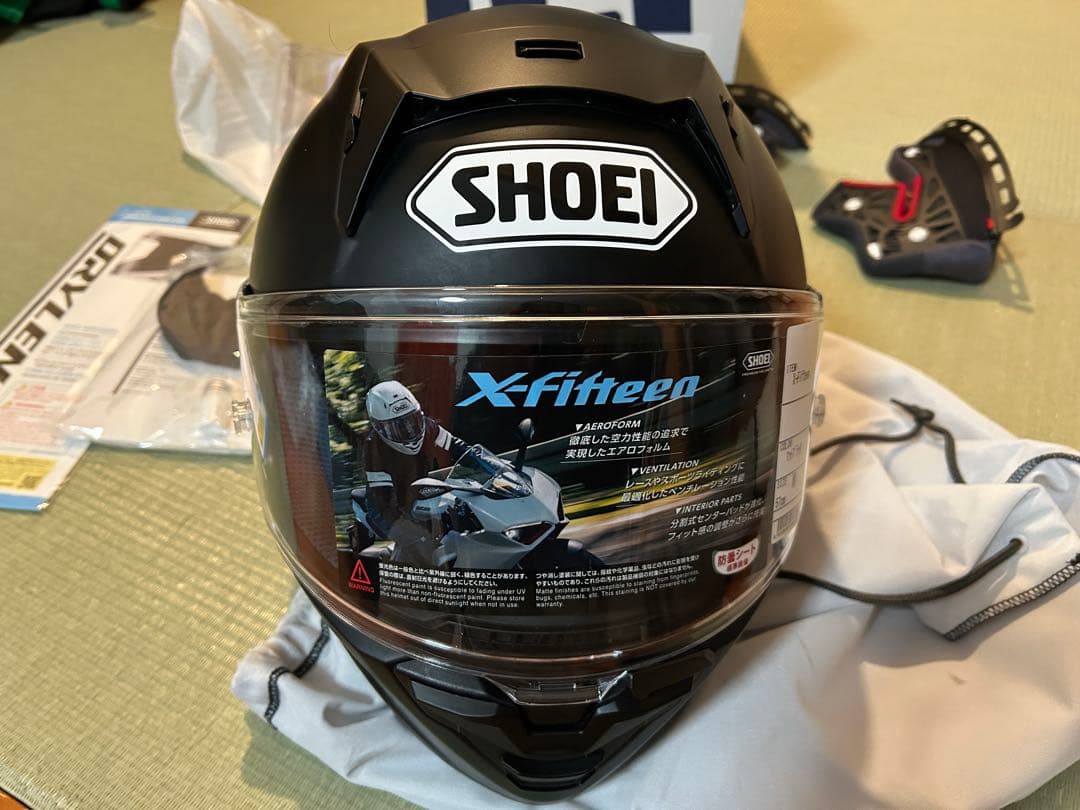 shoei x-fifteen・マットブラック、Mサイズ・オプション付き