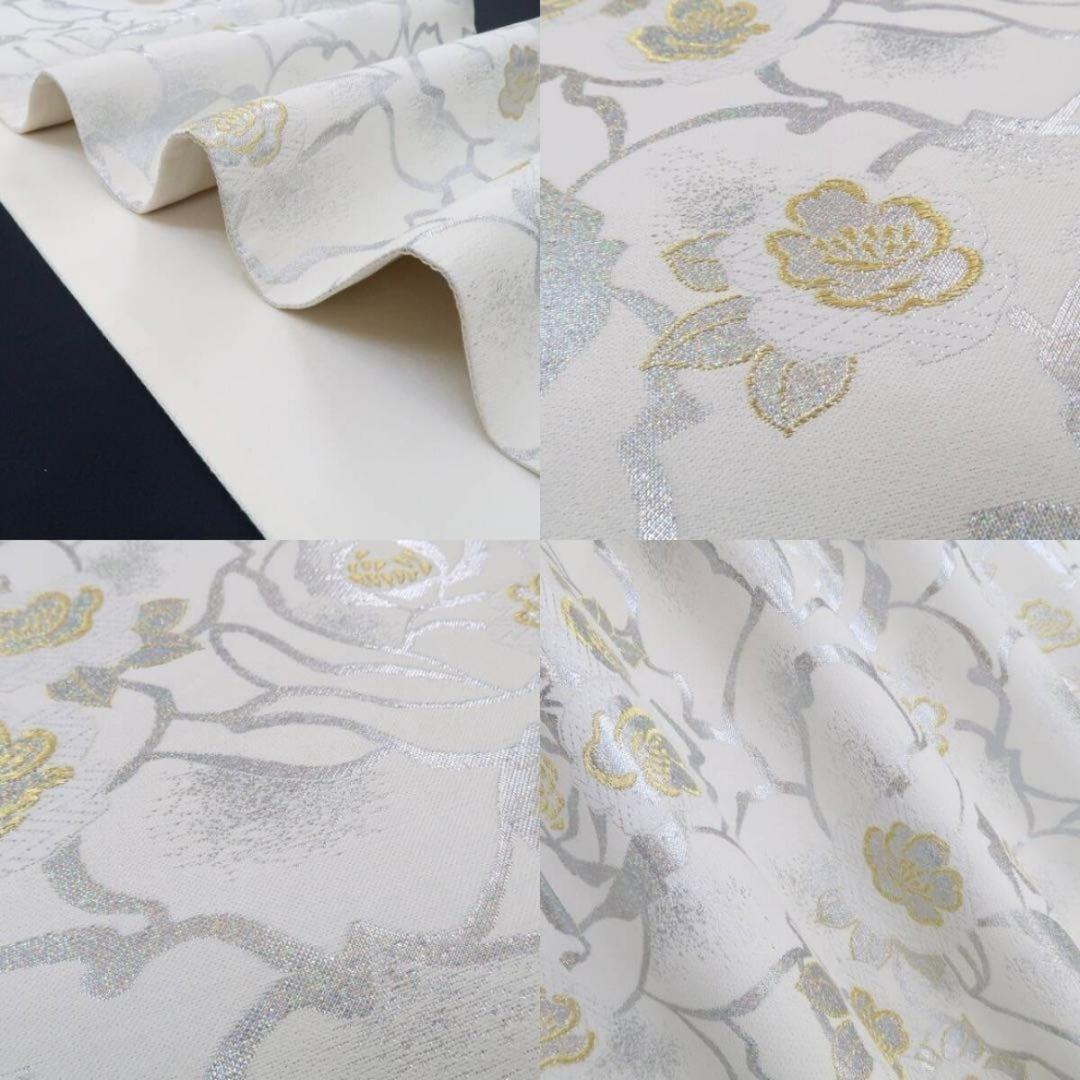 薔薇着物 正絹\"特別な色で満開のバラの園\"袋帯