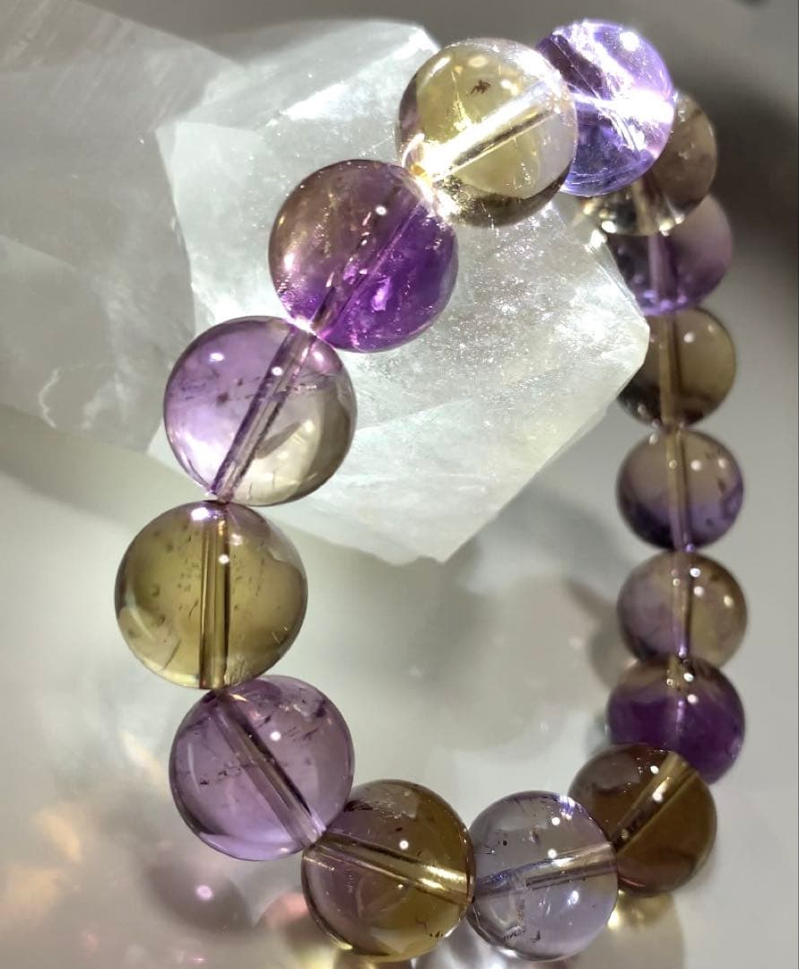 陰と陽のバランスのエネルギー【高品質】アメトリン　ブレスレット