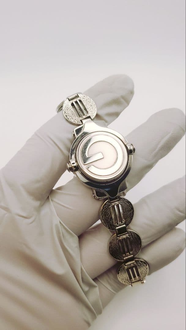 【稼働品】GUCCI アナログクォーツ腕時計 シルバー