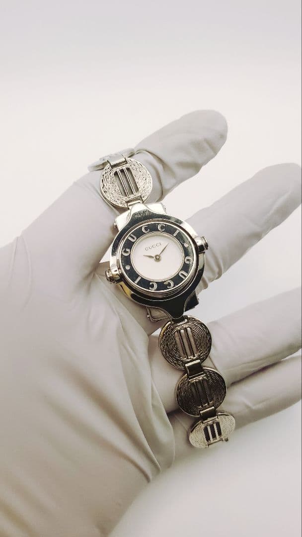 【稼働品】GUCCI アナログクォーツ腕時計 シルバー
