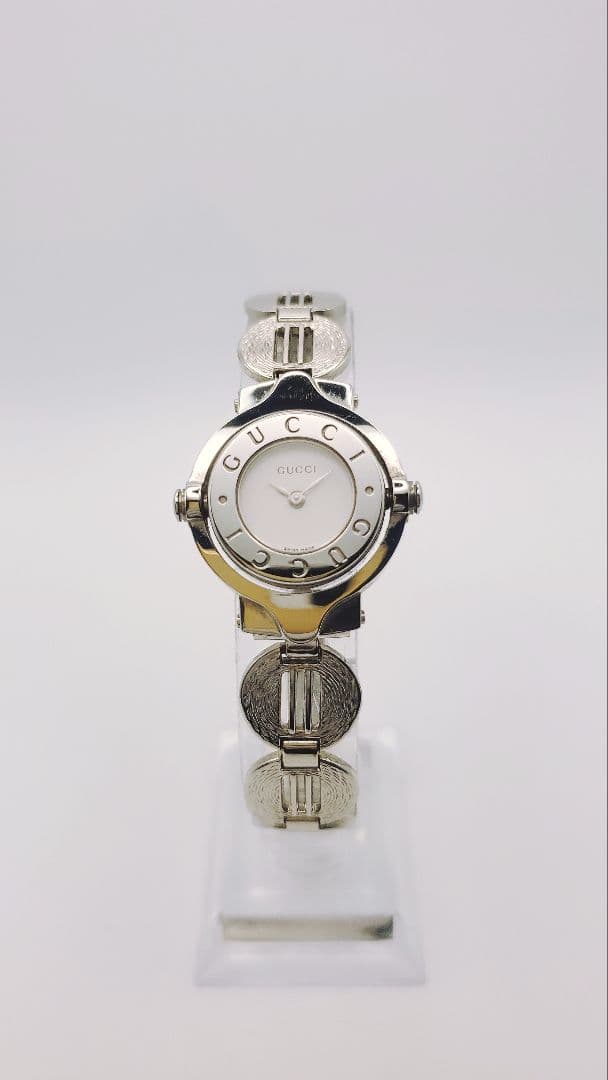 【稼働品】GUCCI アナログクォーツ腕時計 シルバー