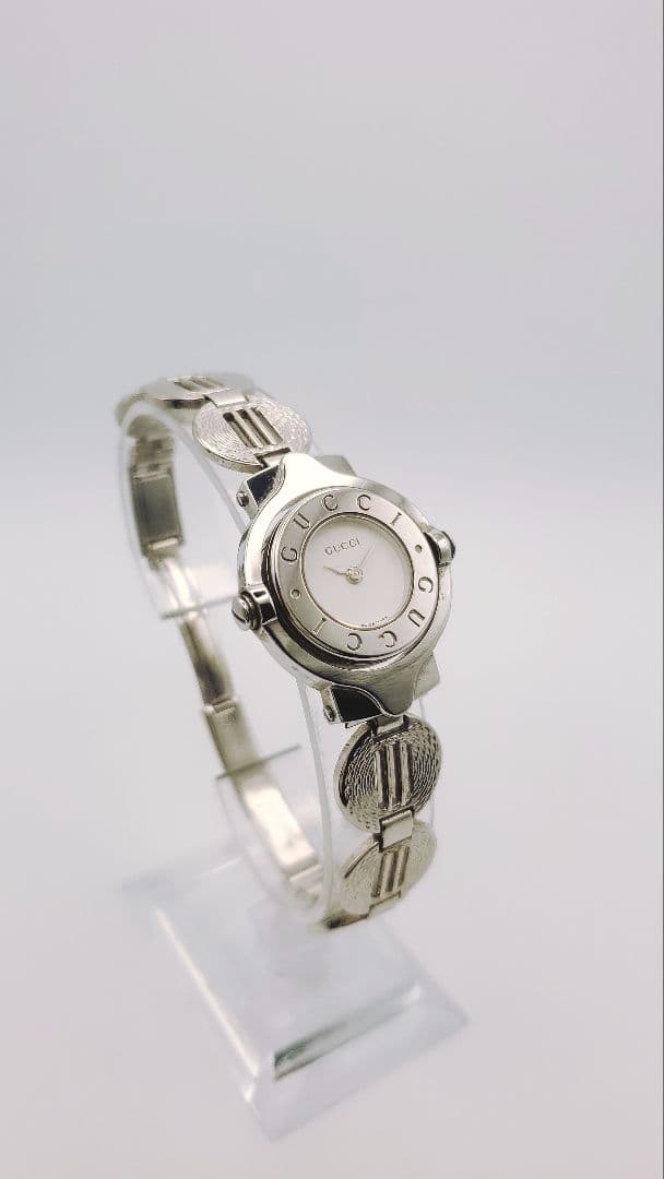 【稼働品】GUCCI アナログクォーツ腕時計 シルバー