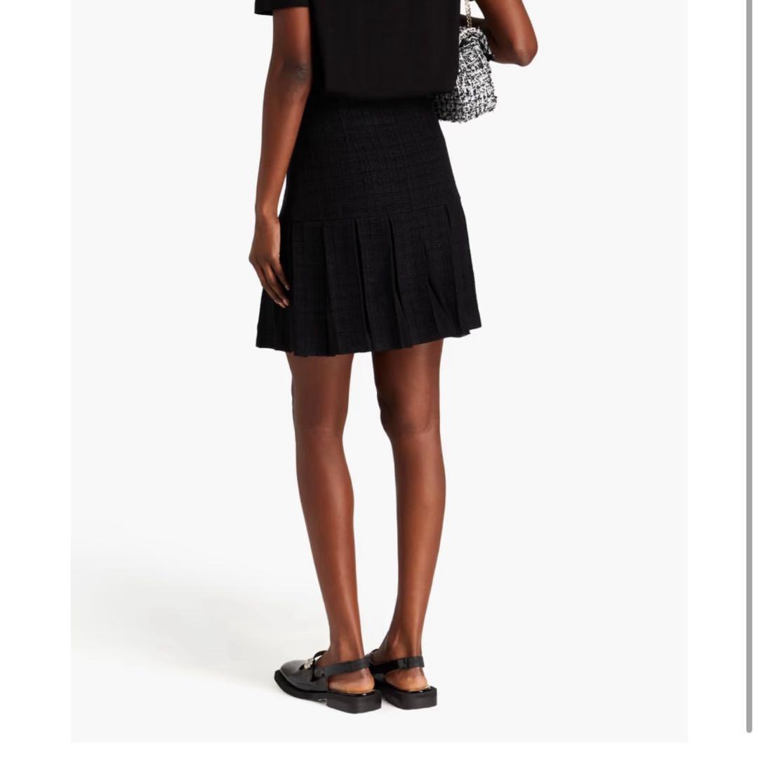 SANDRO ブラック ツイード プリーツミニスカート FR34