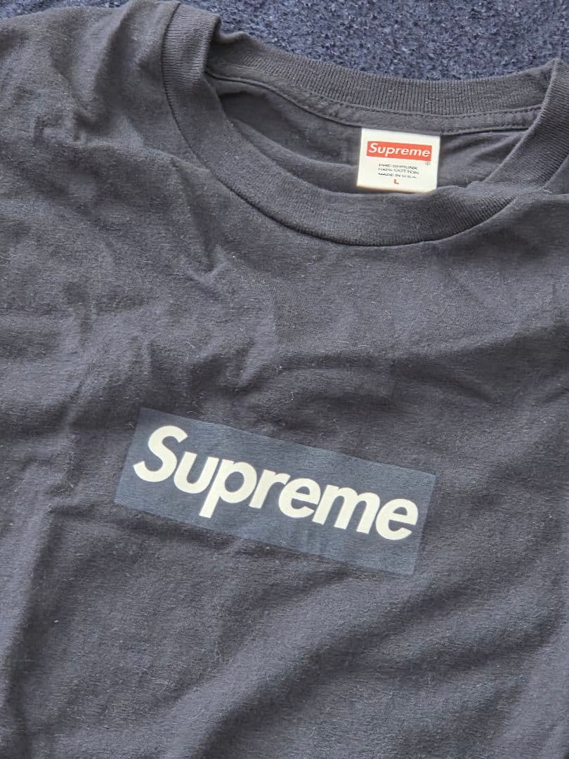 Supreme Box Logo シュプリーム ロンT Lサイズ ネイビー 紺