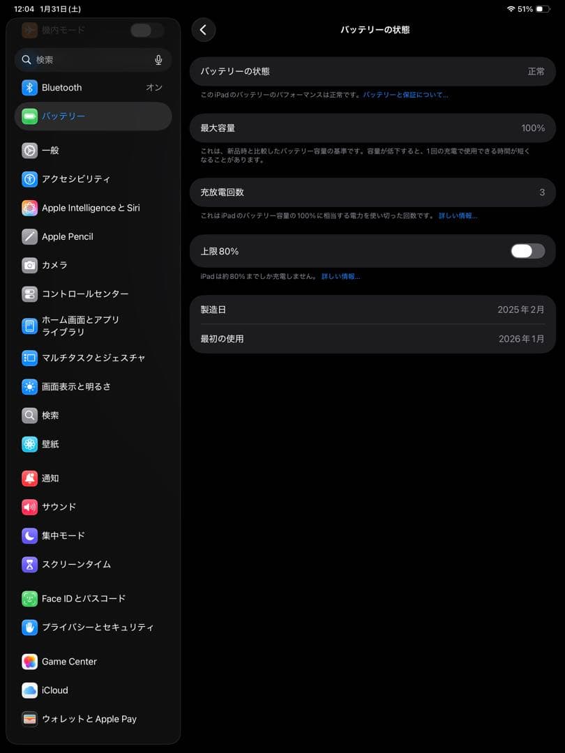 T*ト様 iPadPro M4 13インチWi-Fi256gb ほぼ新品バッテリ
