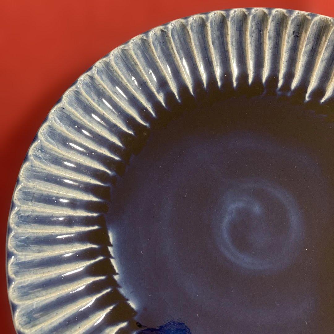 美濃焼　ひろ窯　藤井敬之作　 瑠璃釉大皿