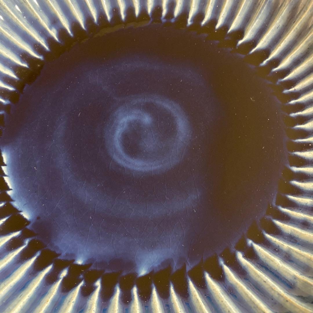 美濃焼　ひろ窯　藤井敬之作　 瑠璃釉大皿