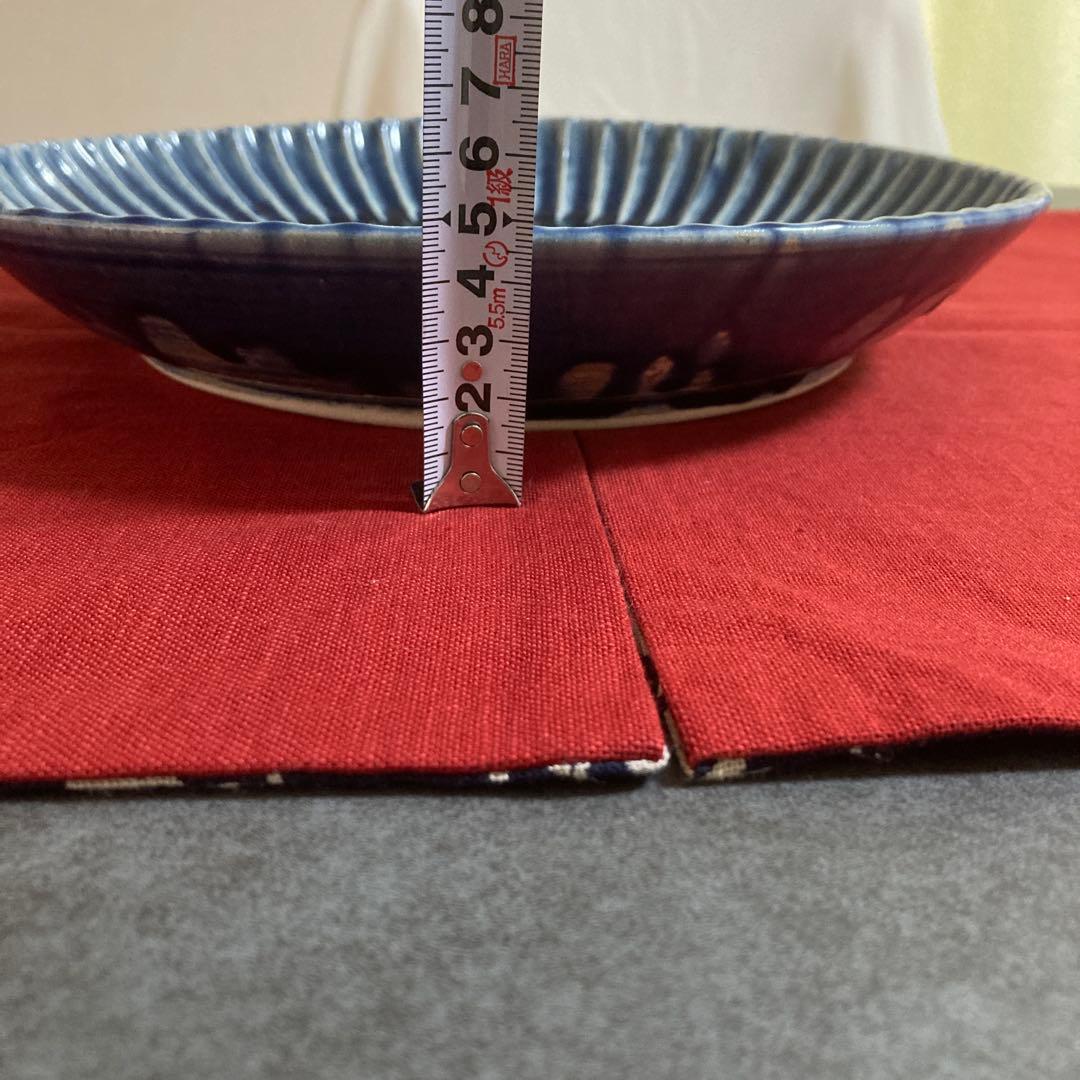 美濃焼　ひろ窯　藤井敬之作　 瑠璃釉大皿