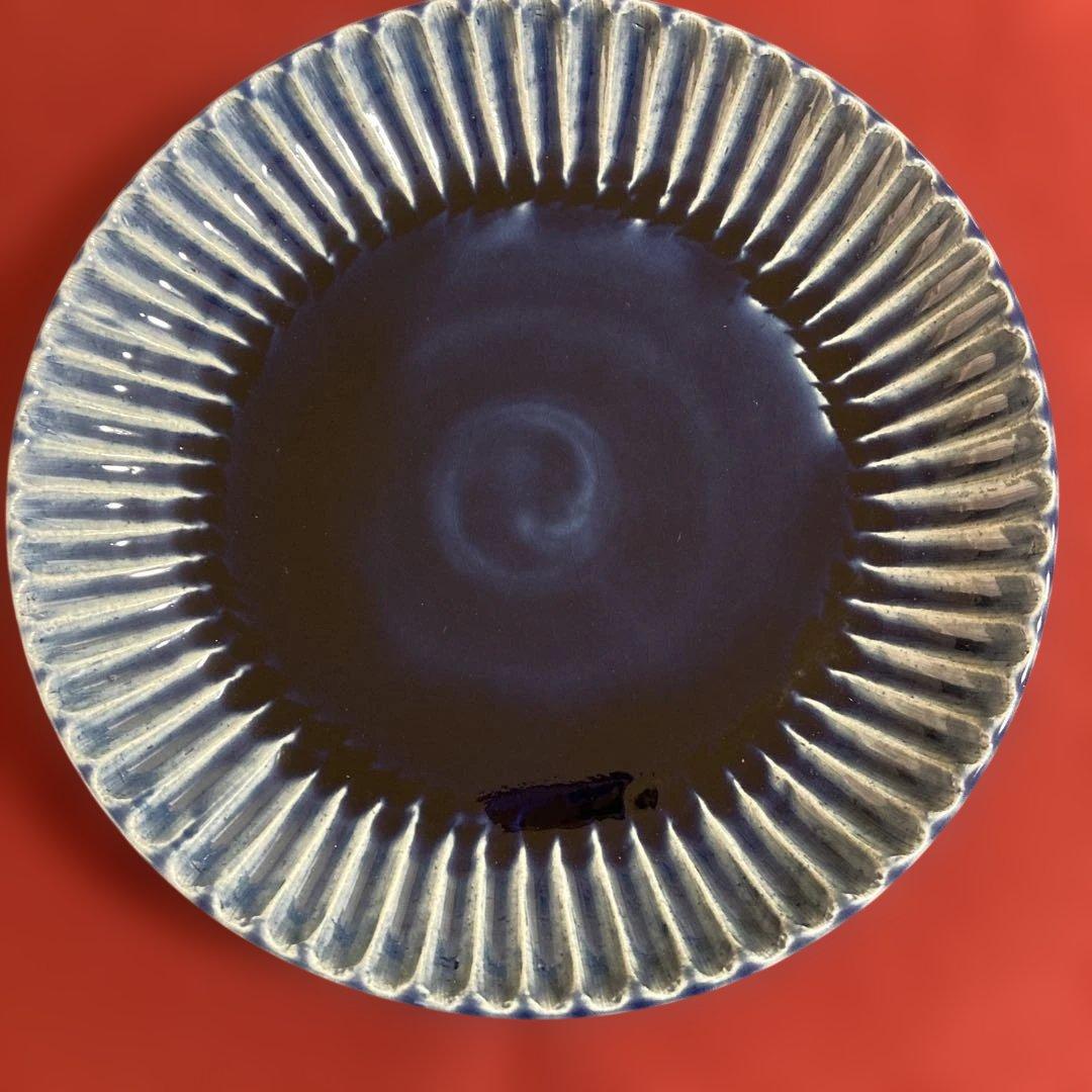 美濃焼　ひろ窯　藤井敬之作　 瑠璃釉大皿