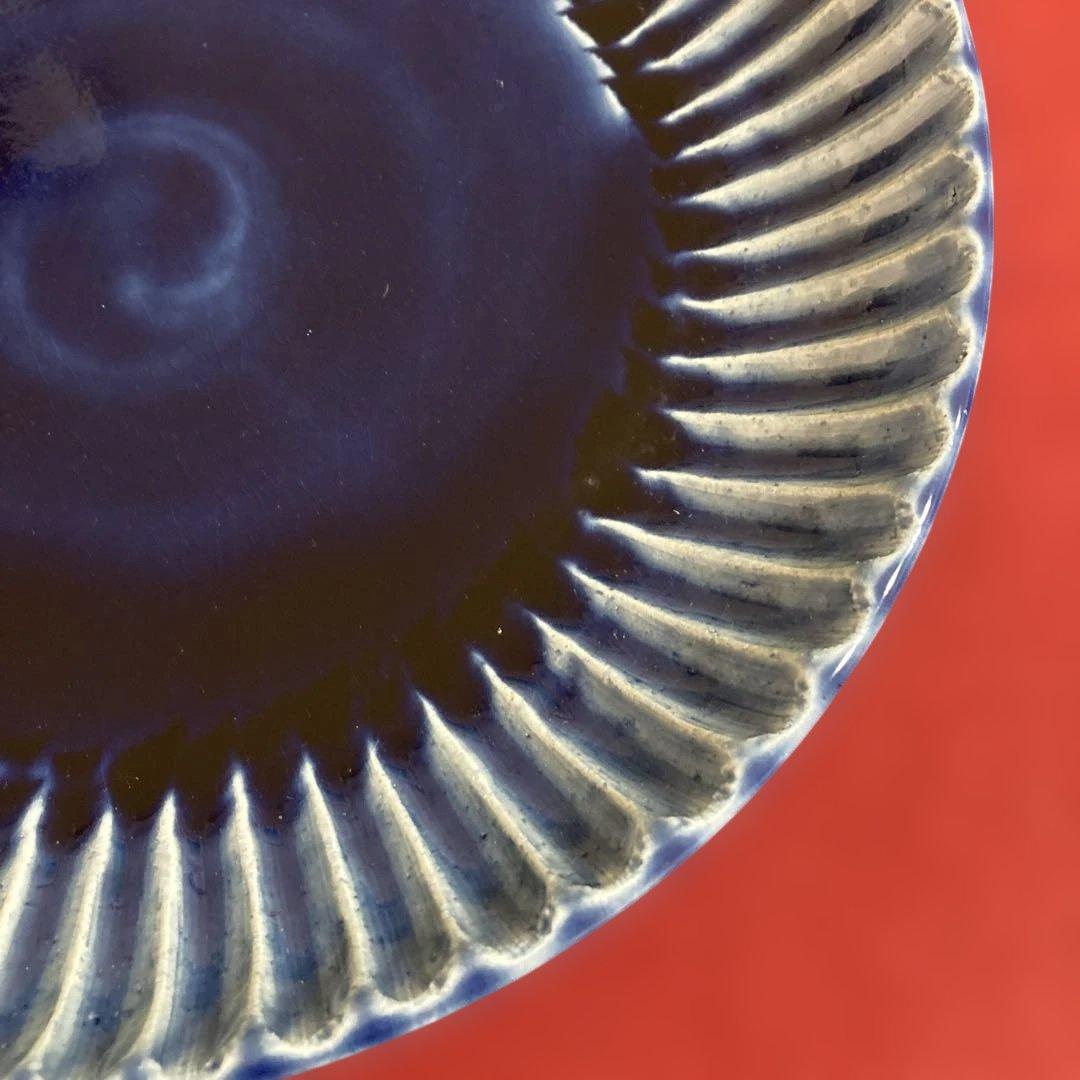 美濃焼　ひろ窯　藤井敬之作　 瑠璃釉大皿