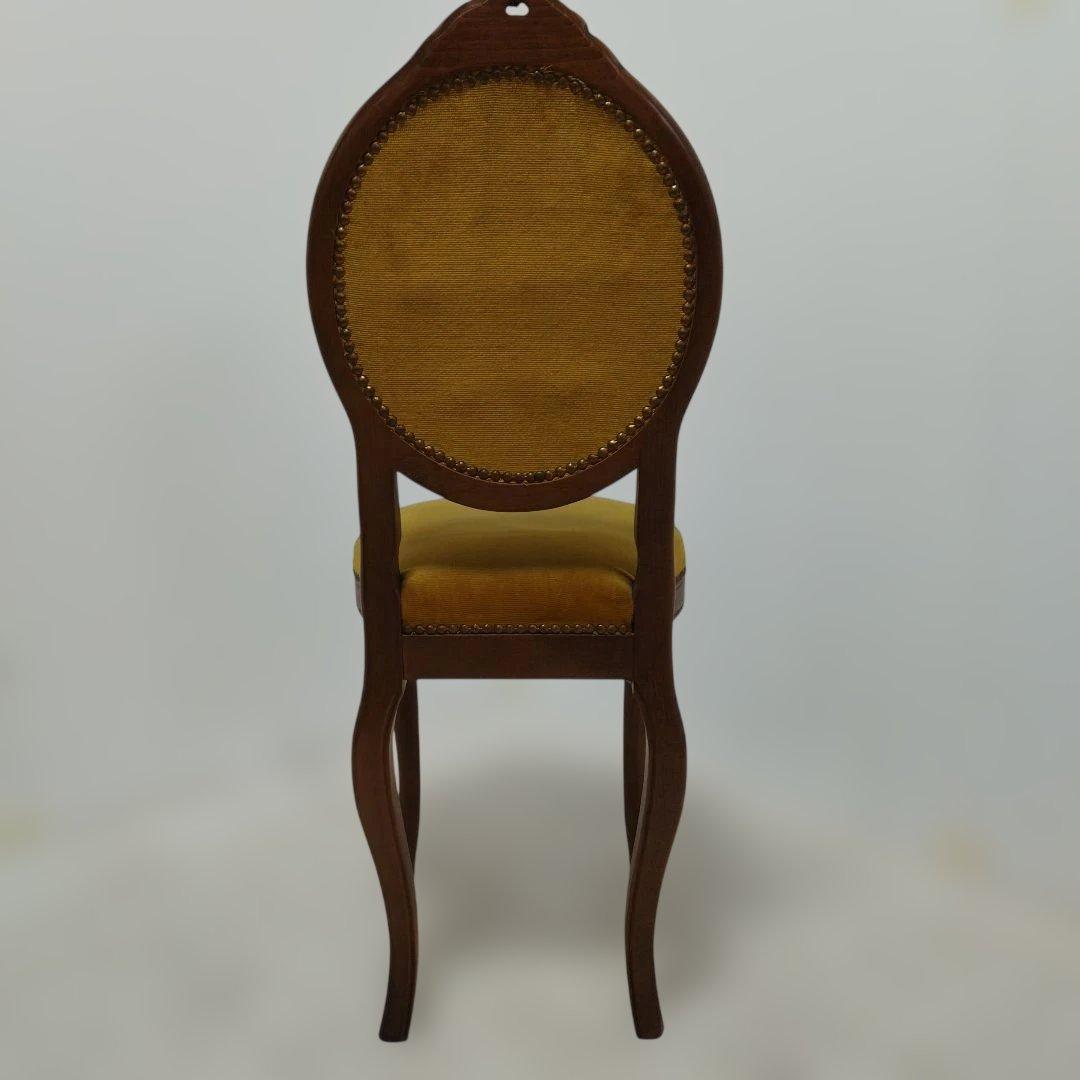 【引き取り歓迎】アンティーク調 ダイニングチェア 椅子 マスタード 猫足