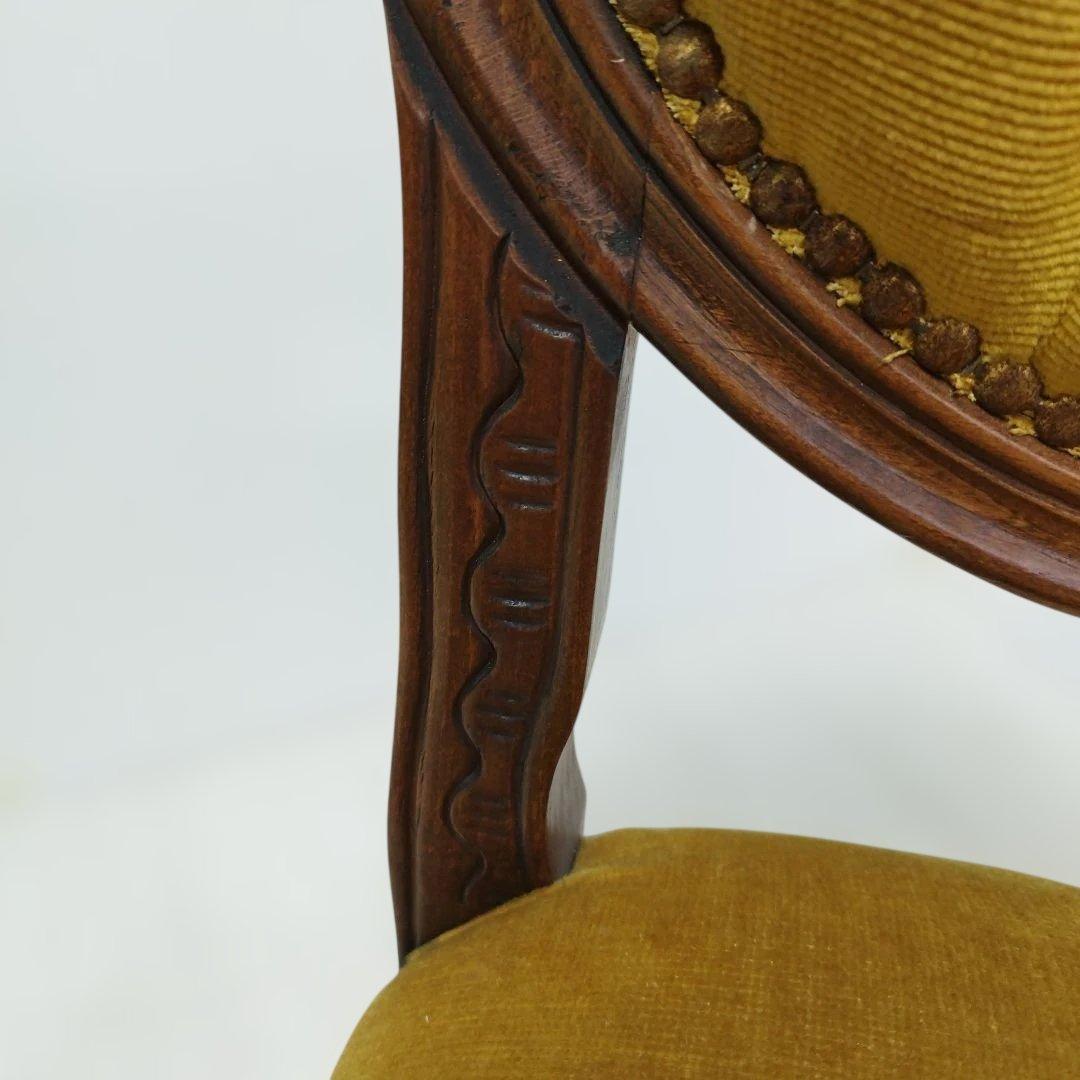 【引き取り歓迎】アンティーク調 ダイニングチェア 椅子 マスタード 猫足