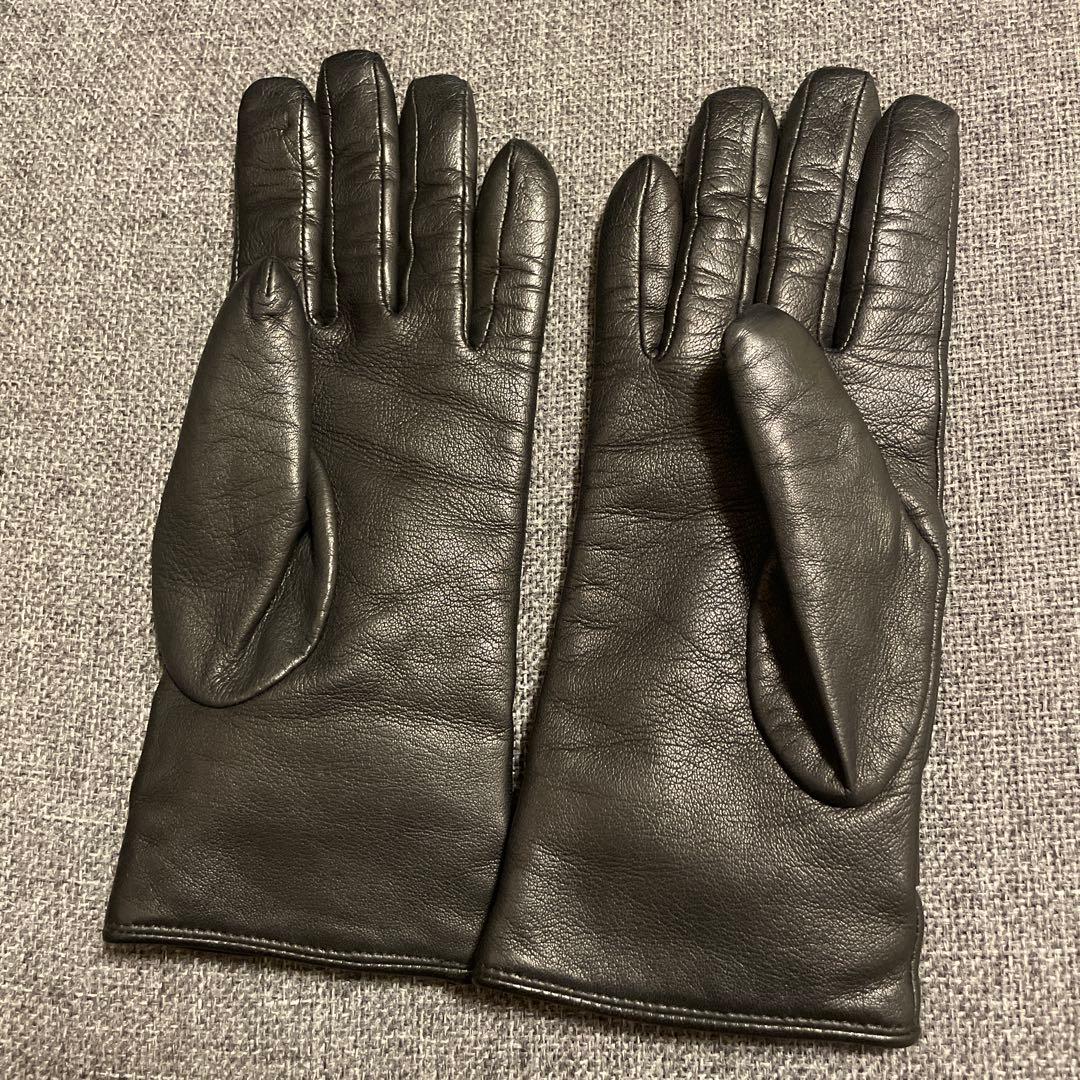 IL BISONTE レザー手袋 サイズ7 黒　革手袋
