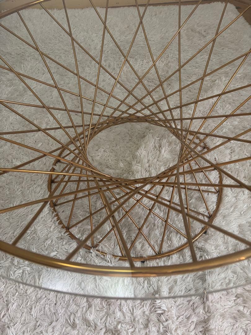 早い者勝ち！フランフラン ガラステーブル コーヒーテーブル クリア×ゴールド