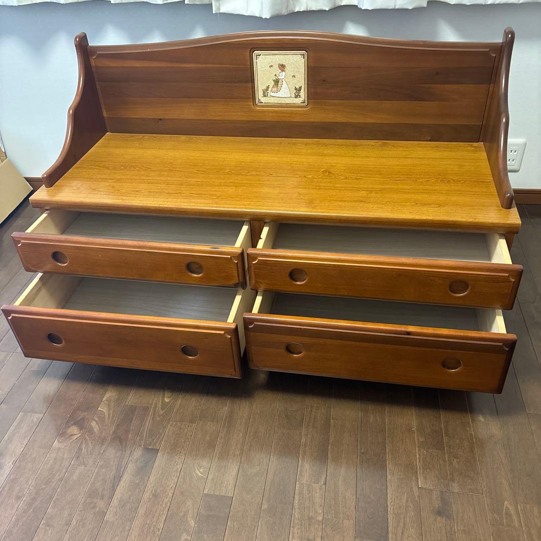 木製ブラウンチェスト 4引き出し