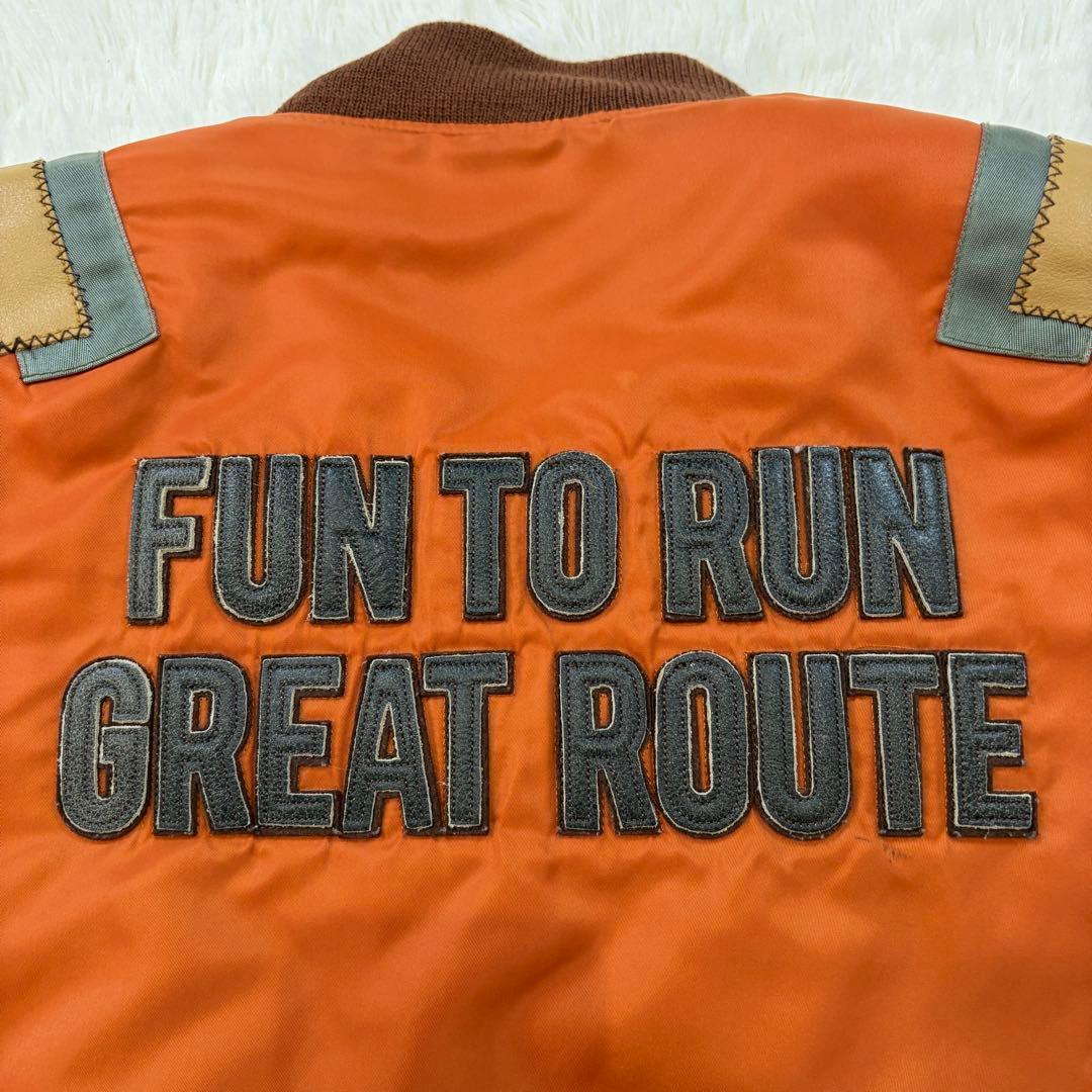 AVIREX MA-1 ボンバージャケットXL大きいサイズ ワッペン オレンジ