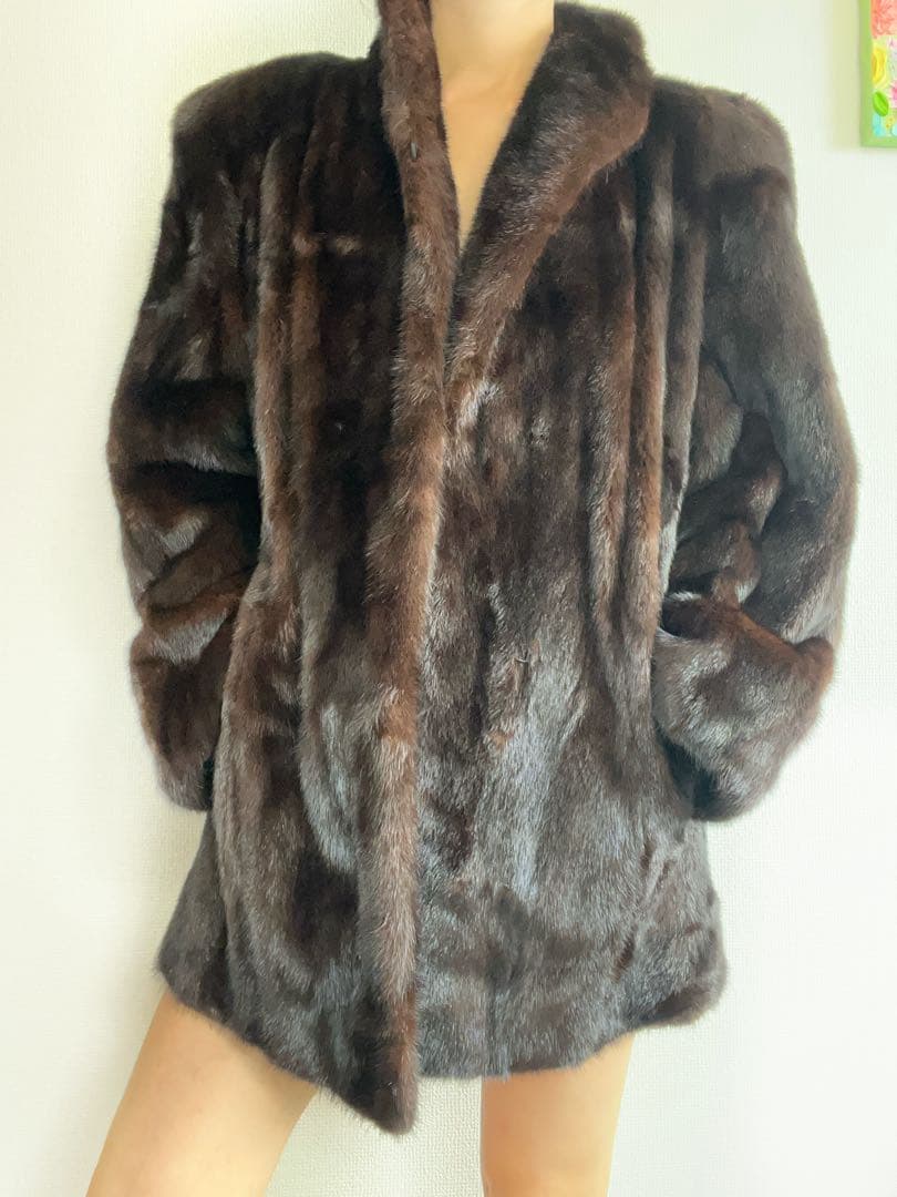 超豪華　デミバフミンク　マジェスティックミンク　ファーコート　L相当
