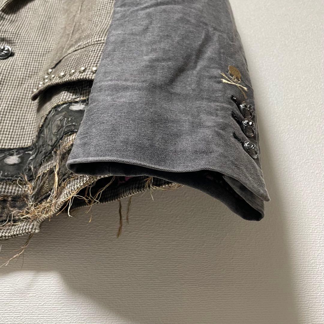 【極希少】ロエン 再構築テーラードジャケット ワッペン ドクロ タグ付き 46