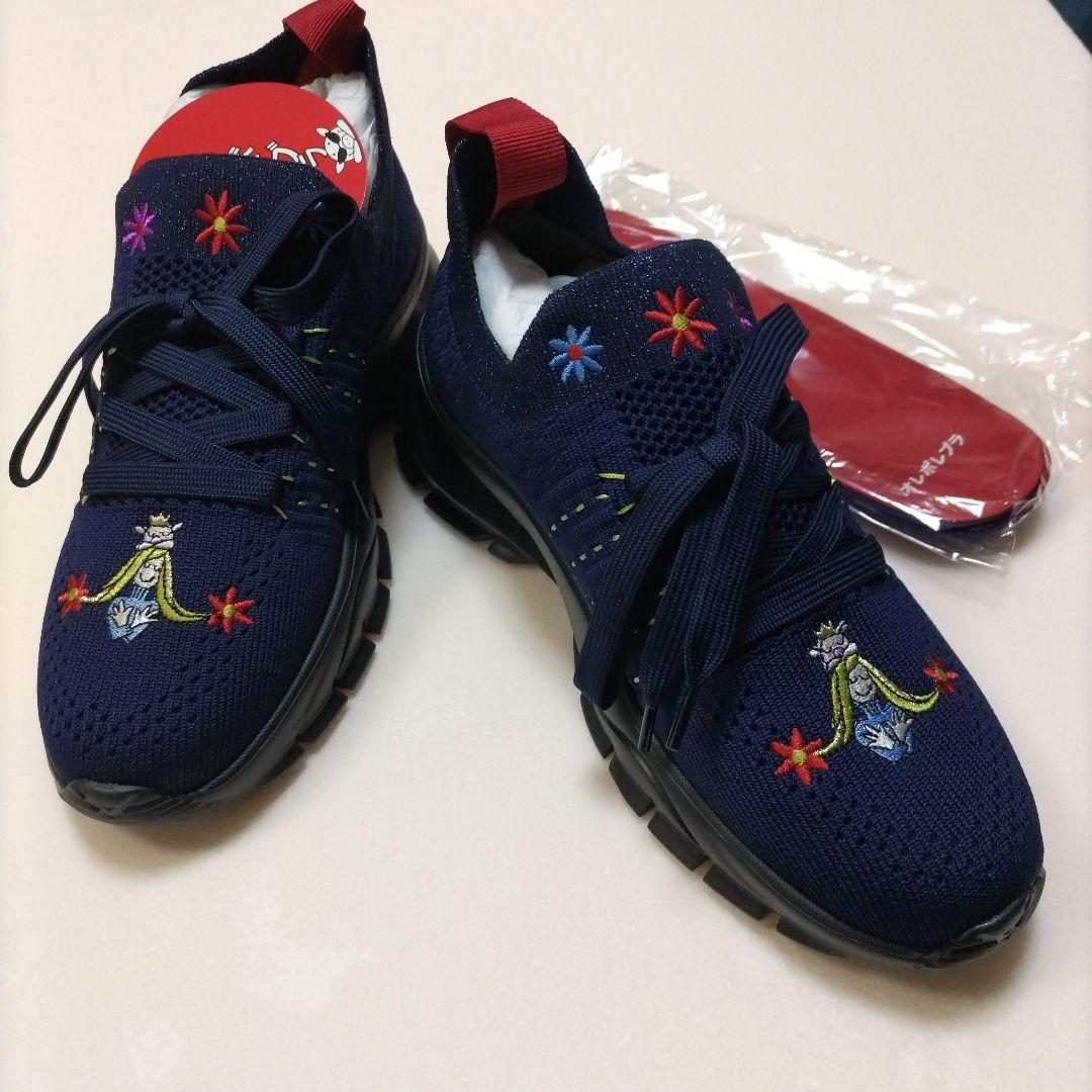 アルベロベロ フラワーガールchan刺繍 スニーカー軽量M インソール付き