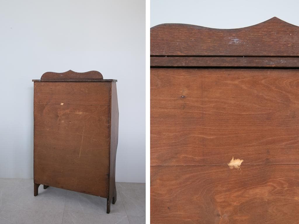 英国アンティーク木製ライティングビューロー/デスク/収納式机/勉強机89-258