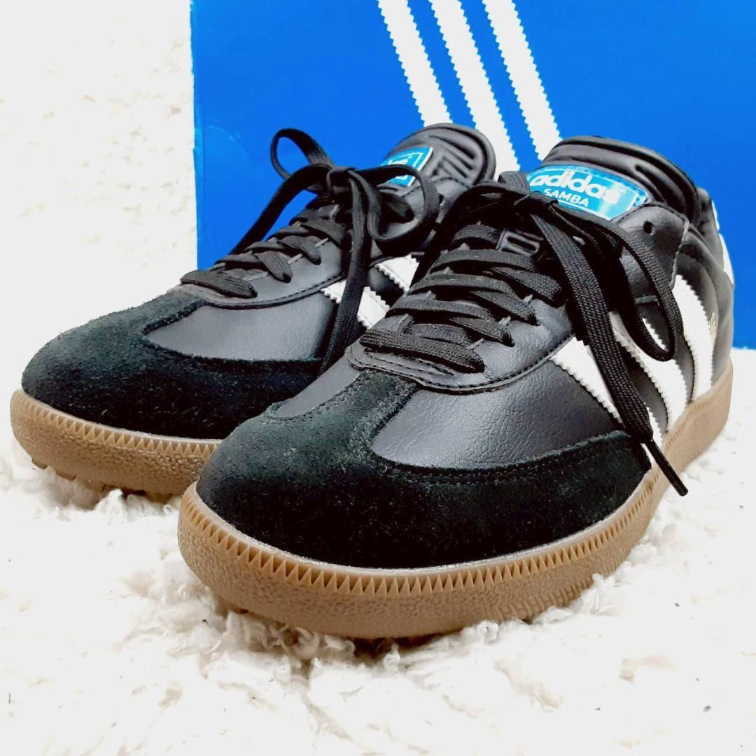 新品未使用箱付 25.5㎝◎adidas サンバゴルフ ゴルフシューズ 黒 白