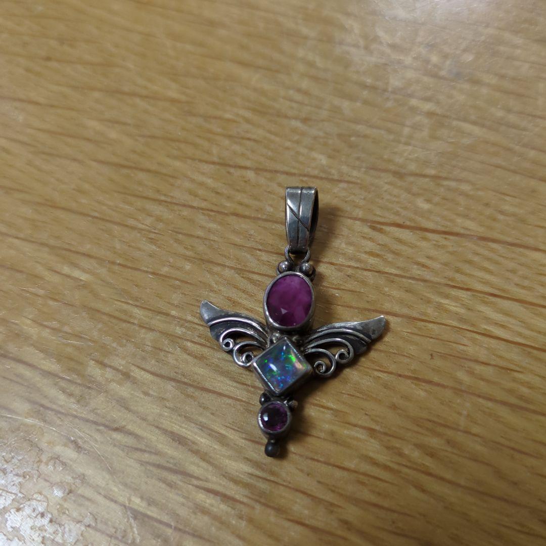 ミモザShankari シルバー ペンダント ルビー オパール