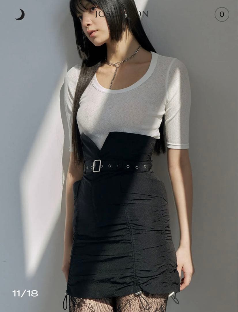 かれんDRAWSTRING GATHER MINI SKIRT