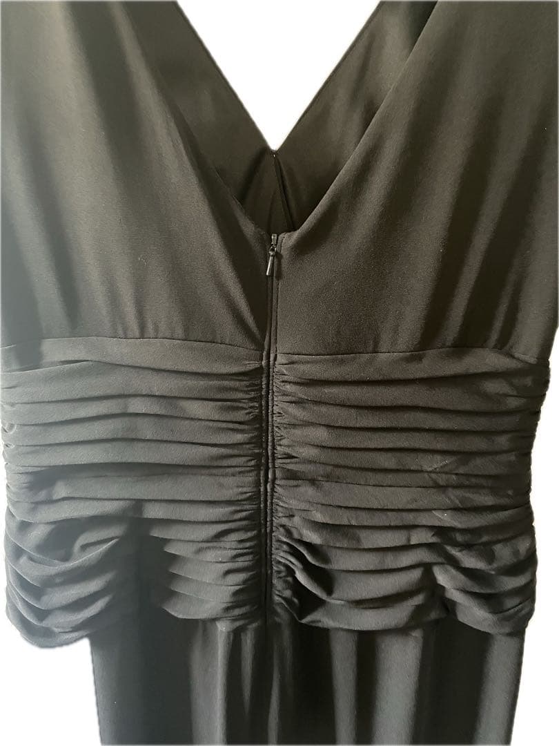 ショウジタダシオケージョンブラックロングドレス二次会成人式結婚式パーティ