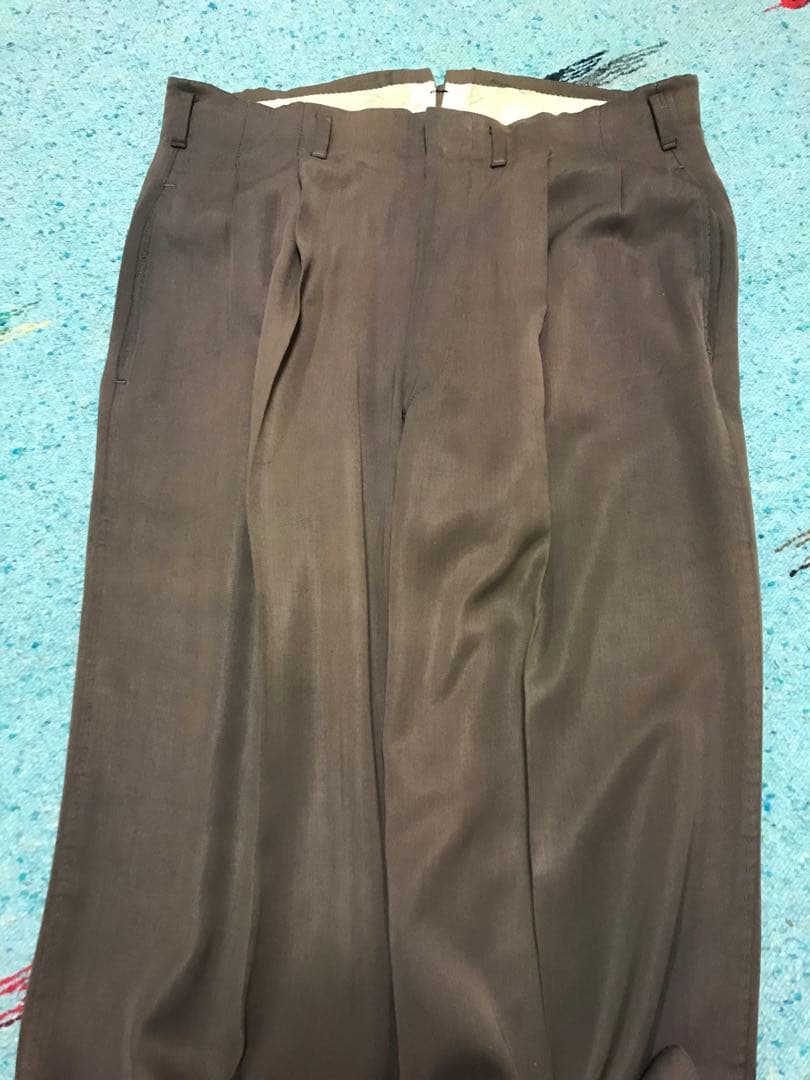 50s レーヨン ギャバジン スラックス フェード 茶 60s 2タック