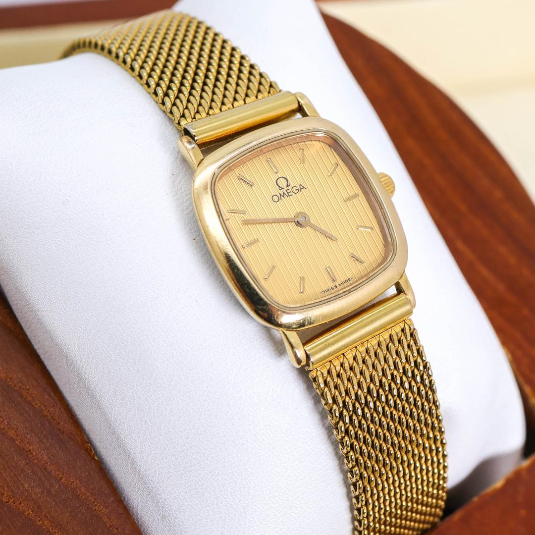 稼働 OMEGA 腕時計 スクエア レディース ヴィンテージ ゴールド 2769