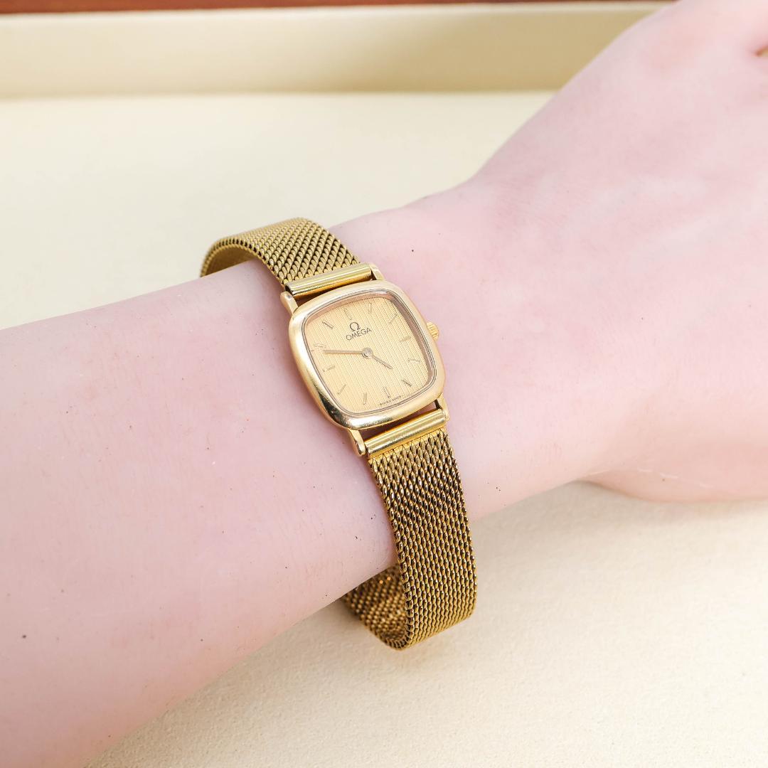 稼働 OMEGA 腕時計 スクエア レディース ヴィンテージ ゴールド 2769